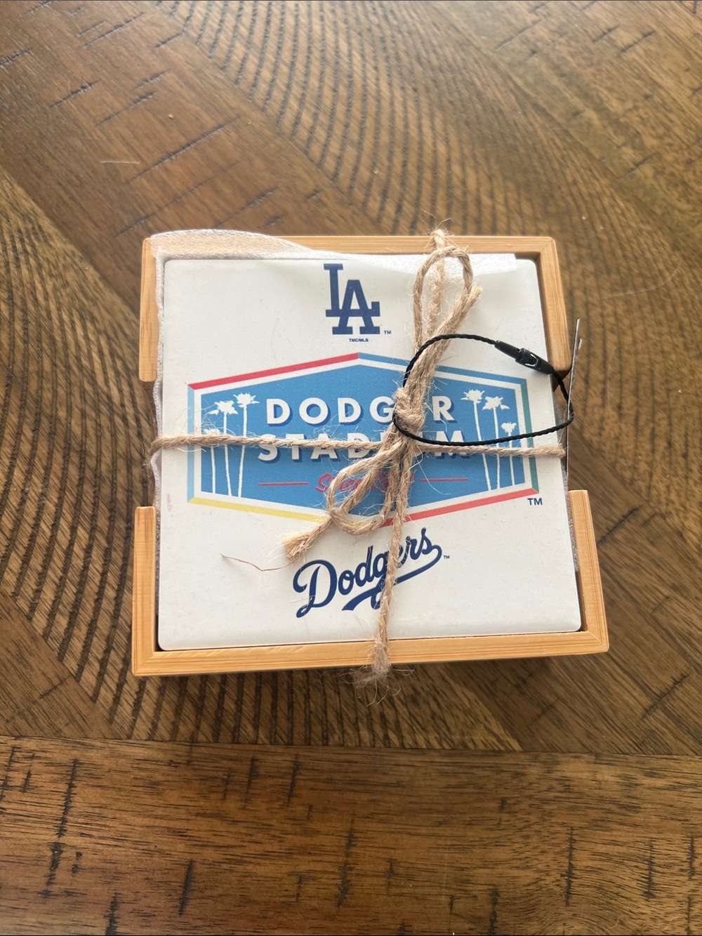 Dodger Ceramic Coaster Set in White and Blue
